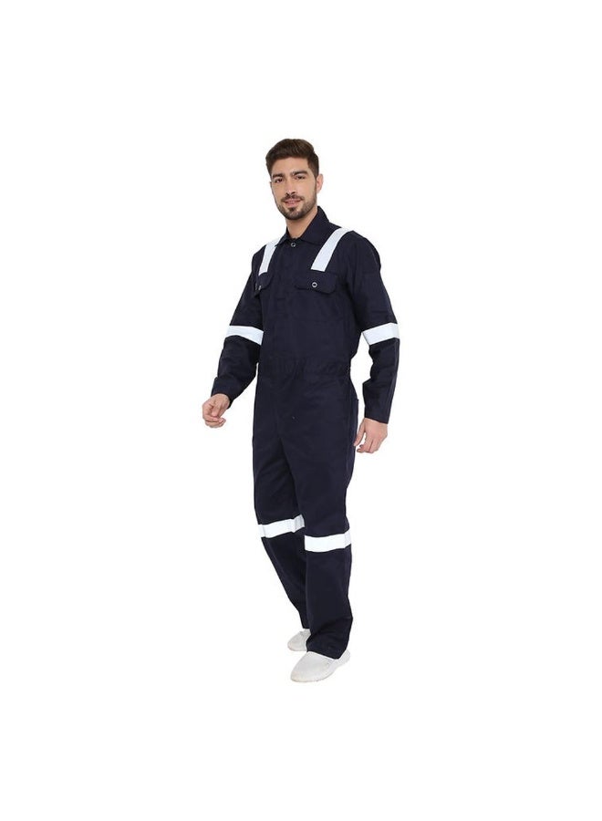 Vaultex Vaultex MUN 250GSM Anti Static Fire Retardant Cotton Coverall, Royal Blue, 2XL  - Image 1
