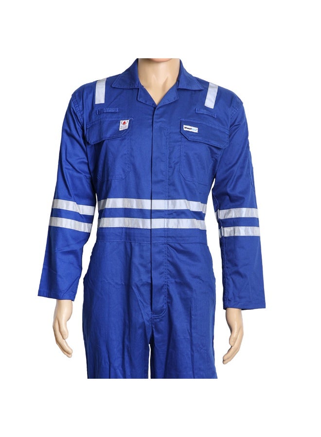 Vaultex Vaultex MUN 250GSM Anti Static Fire Retardant Cotton Coverall, Royal Blue, 2XL  - Image 5