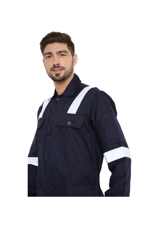 Vaultex Vaultex MUN 250GSM Anti Static Fire Retardant Cotton Coverall, Royal Blue, 2XL  - Image 3