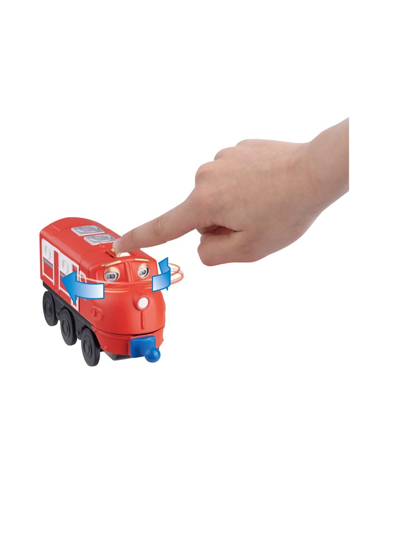 CHUGGINGTON - Look Alive Chuggers Single Pack | Wilson | Toy Train with Surprise Motion Feature | Free-Rolling Wheels | 3.75 Inch Scale | Ages 3 and Up, Red - Image 1
