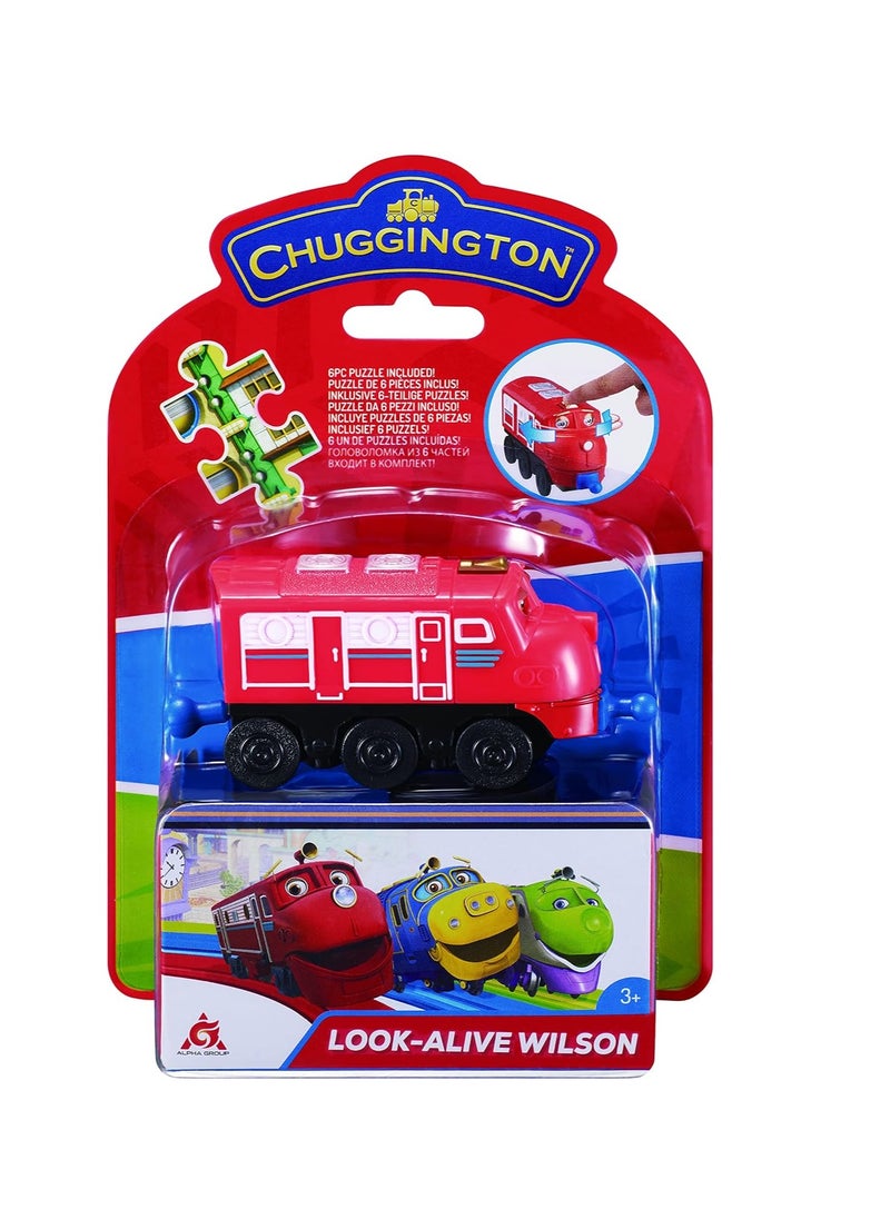 CHUGGINGTON - Look Alive Chuggers Single Pack | Wilson | Toy Train with Surprise Motion Feature | Free-Rolling Wheels | 3.75 Inch Scale | Ages 3 and Up, Red - Image 1