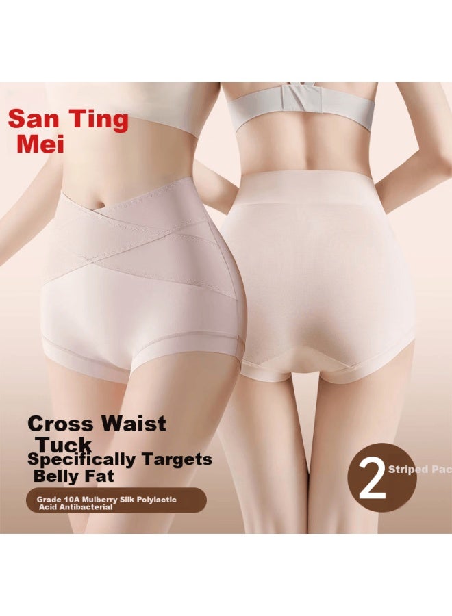GRACEWELL Tingmei Summer High-waist Tummy Control Cross-design Seamless Hip-lifting Postpartum Shaping Lifting Panties For Women - Image 1