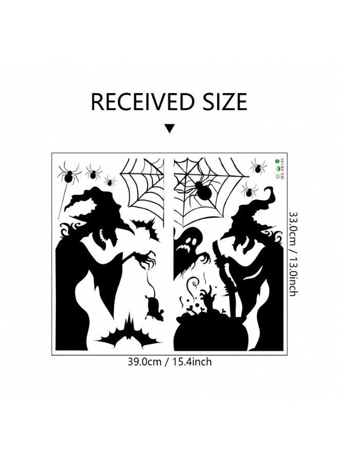 NIBEMINENT Halloween Creepy Wizard Bat Spider Web Wall Stickers