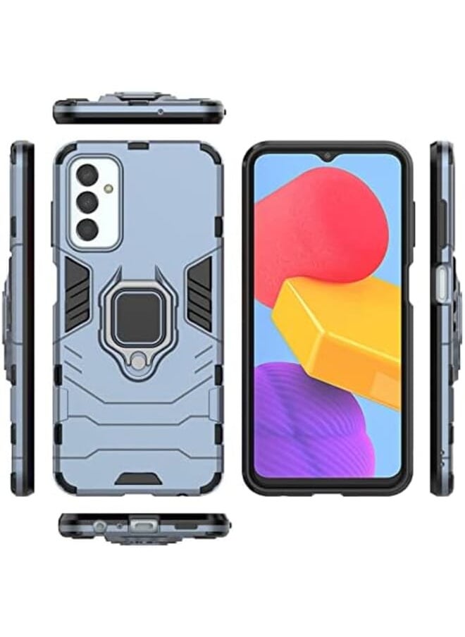1 Plus 2 Case For Samsung Galaxy M13 4G Heavy Duty Dual Layer Shockproof Protective Cover With Magnetic Ring Kickstand And 2 Pcs Tempered Glass Screen Protector Samsung Galaxy M13 4G Blue
