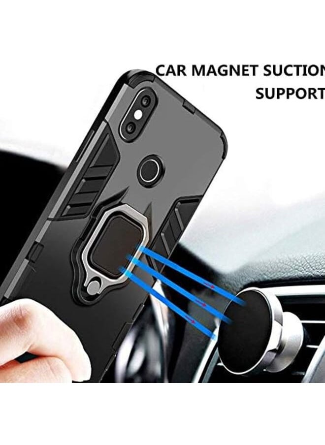1 Plus 2 Case For Samsung Galaxy M13 4G Heavy Duty Dual Layer Shockproof Protective Cover With Magnetic Ring Kickstand And 2 Pcs Tempered Glass Screen Protector Samsung Galaxy M13 4G Blue