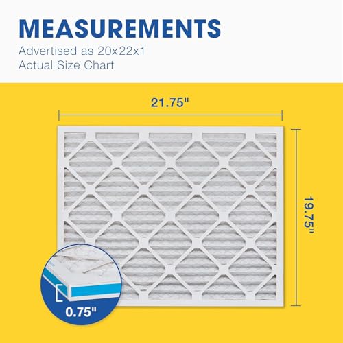 Aerostar 20x22x1 MERV 6 Air Filter, 6 Count, ACTUAL SIZE (19.75 x 21.75 x 0.75), HVAC, Air Conditioning & Furnace Filter for Dust, Lint & Pollen Control (MPR 300 / FPR 3), Made in USA - Image 2