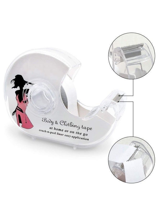خمس لفات من شريط لاصق شفاف غير مرئي ذو وجهين، بالإضافة إلى علبة تخزين الشريط (لفة واحدة + 4 لفات). مناسب لفتحات رقبة الملابس، والفساتين، والملابس الداخلية، وأغطية الرأس، وما إلى ذلك، لمنع الانزلاق والكشف غير المقصود. - Image 4