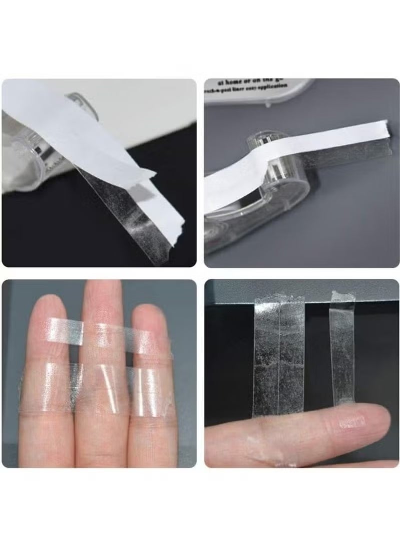خمس لفات من شريط لاصق شفاف غير مرئي ذو وجهين، بالإضافة إلى علبة تخزين الشريط (لفة واحدة + 4 لفات). مناسب لفتحات رقبة الملابس، والفساتين، والملابس الداخلية، وأغطية الرأس، وما إلى ذلك، لمنع الانزلاق والكشف غير المقصود. - Image 5