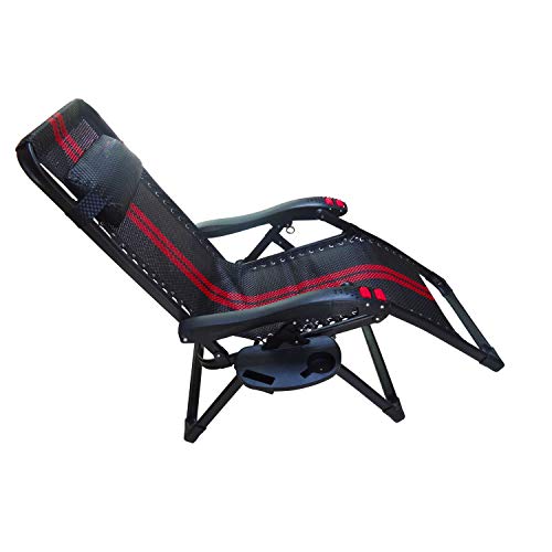 Hanperal Oval Zero Gravity Lounge Chair with Cup Holder and Tray, Side Recliner, Mobile Phone Slot, Snack Tray - Black - Image 3