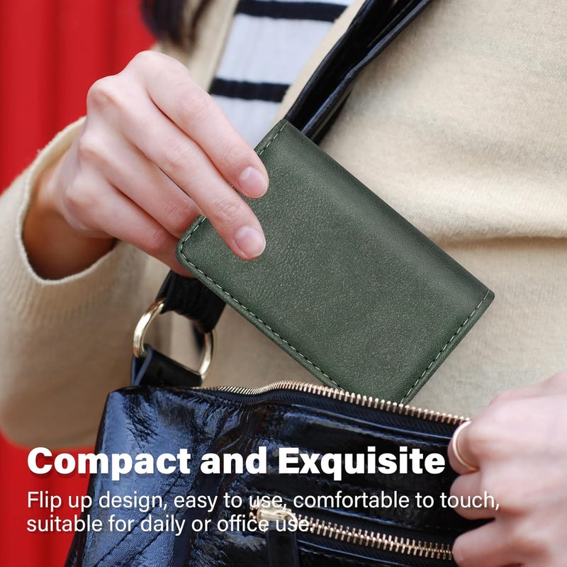 AI-DEE RFID Blocking Wallet - Minimalist Leather Business Credit Card Holder (12-Green) - Image 4