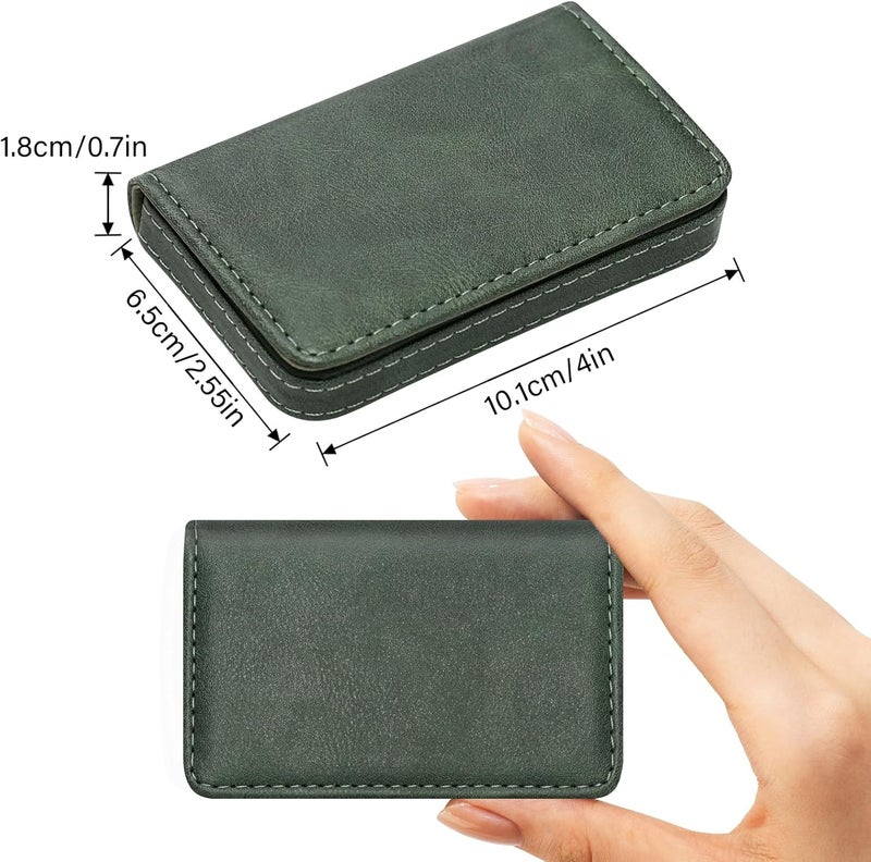 AI-DEE RFID Blocking Wallet - Minimalist Leather Business Credit Card Holder (12-Green) - Image 2