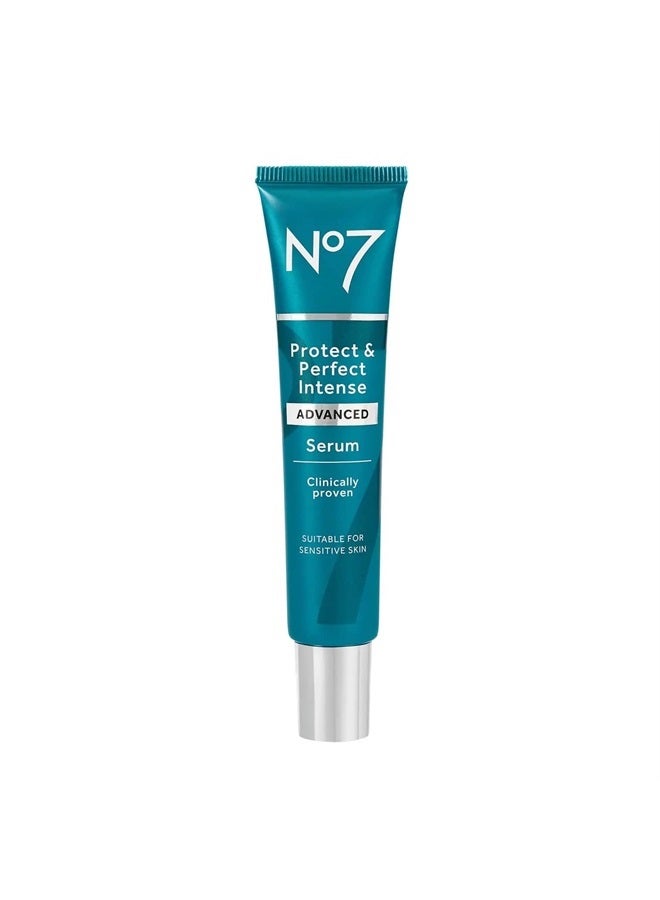 No7 Protect & Perfect Intense Advanced Serum - Rice Protein & Alfalfa Complex for Fine Lines and Wrinkles - Anti Aging Facial Serum with Matrix 3000+ Technology (30 ml) - Image 1