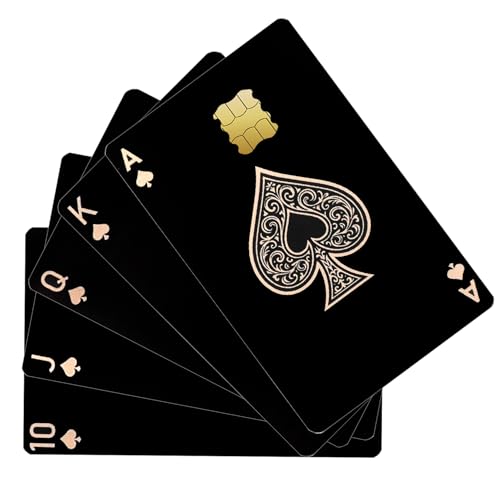 Ynaquest 5 PCS Credit Card Skin Poker Theme Spades Credit Card Skin Sticker Cover Vinyl Stickers for Debit Credit Cards Cute Waterproof Skins Cover for Bank Transportation Metro Key Cards - Image 1