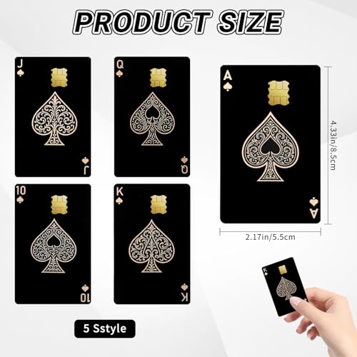 Ynaquest 5 PCS Credit Card Skin Poker Theme Spades Credit Card Skin Sticker Cover Vinyl Stickers for Debit Credit Cards Cute Waterproof Skins Cover for Bank Transportation Metro Key Cards - Image 3