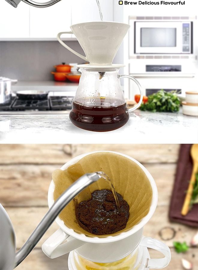كوب من السيراميك V60 لتنقيط القهوة باللون الأبيض - Image 4