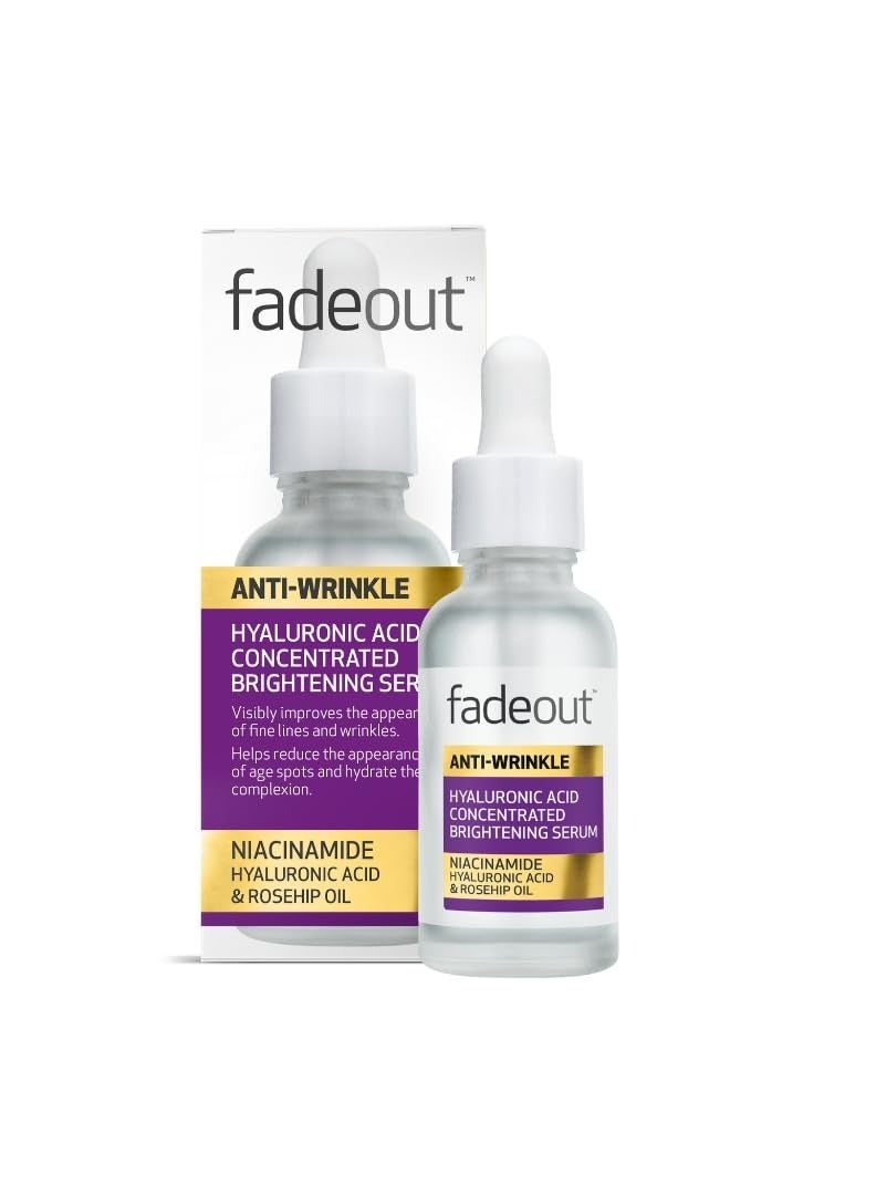 FadeOut Anti-Wrinkle Hyaluronic Acid Concentrated Brightening Serum with Rosehip Oil - 30ml