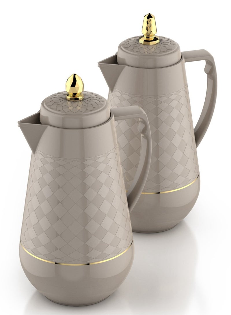 Home Master Golden 1-liter tea thermos set from home master – Elegant design with a double thermal insulation to keep hot and cold for long hours. 
