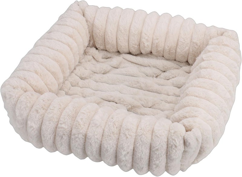 Cute Dog Bed for Small Dogs & Cats, Rectangular Comfortable Soft Bed with Removable Zipper Cover, Cat Kitten & Puppy Sleeping - Image 4