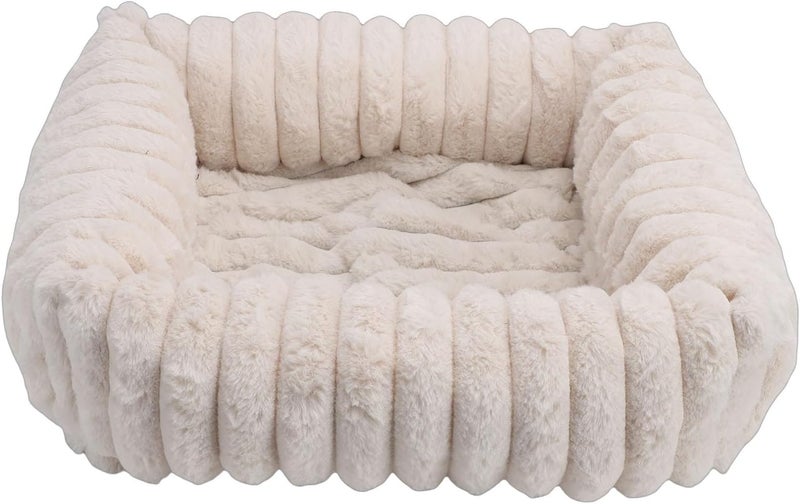 Cute Dog Bed for Small Dogs & Cats, Rectangular Comfortable Soft Bed with Removable Zipper Cover, Cat Kitten & Puppy Sleeping - Image 5