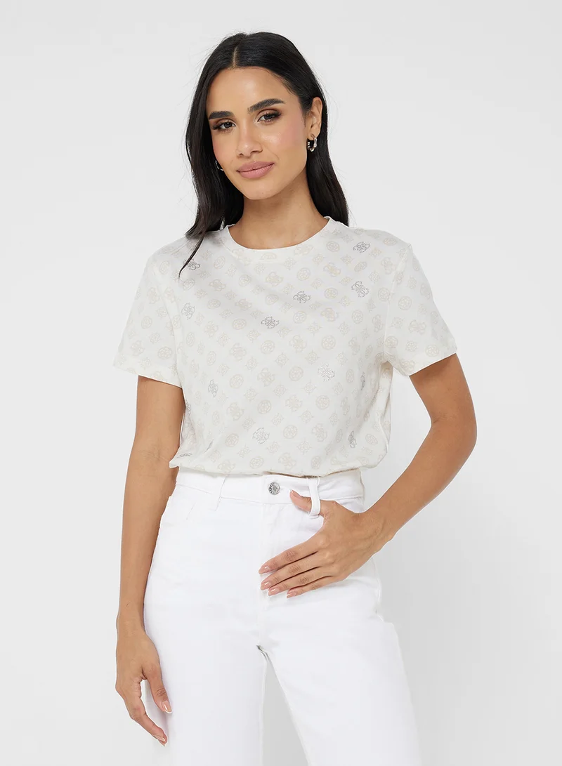جس Gloria Peony Short Sleeve  T-Shirt