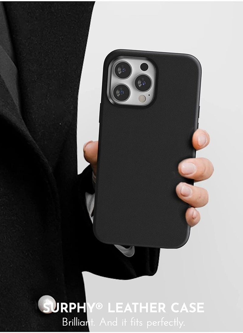 Leather Case Compatible with iPhone 14 Pro Max Case 6.7 inch, Premium PU Leather Phone Case Cover (with Buttons & Microfiber Lining) for iPhone 14 Pro Max Black - Image 2