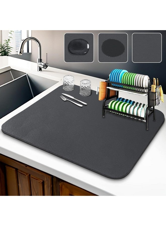 HOME SKILL حصيرة تجفيف HOME SKILL® لأدوات المطبخ، تخفي البقع، مضادة للجفاف السريع، ماصة للماء لسطح المطبخ، حصيرة بار القهوة (30*40 سم، عبوة من 2) - Image 1