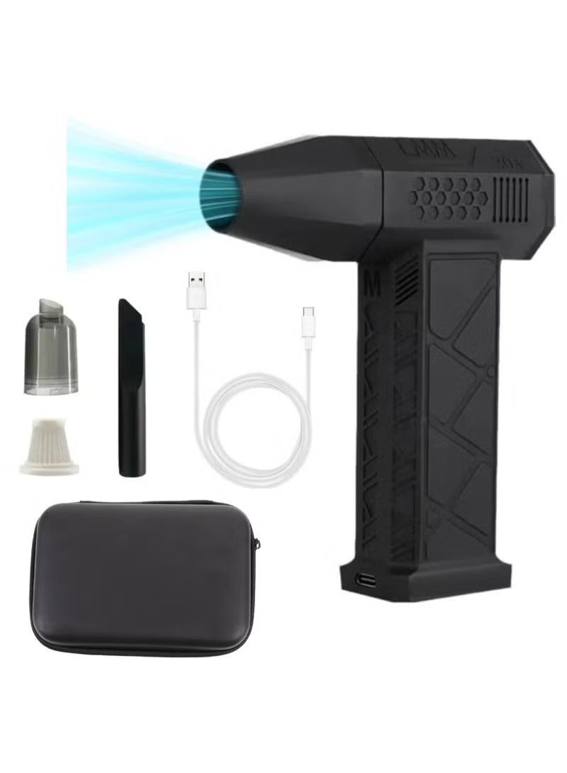 TIGER منفاخ هواء مضغوط مع حماية من السخونة الزائدة – 130,000 دورة في الدقيقة منفاخ هواء كهربائي لاسلكي مكنسة كهربائية – مجفف سيارات كهربائي، منظف لوحات المفاتيح ومروحة فائقة مع حقيبة حمل – محمول وقابل لإعادة الشحن - Image 1