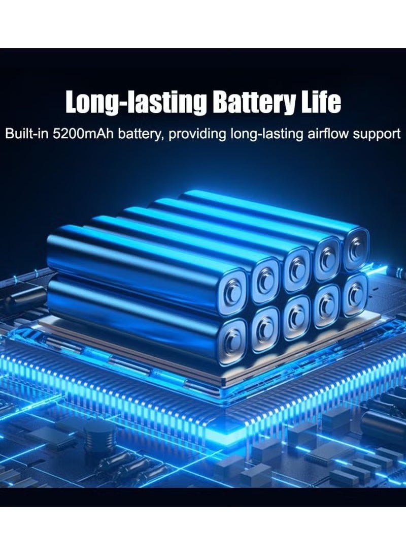 TIGER منفاخ هواء مضغوط مع حماية من السخونة الزائدة – 130,000 دورة في الدقيقة منفاخ هواء كهربائي لاسلكي مكنسة كهربائية – مجفف سيارات كهربائي، منظف لوحات المفاتيح ومروحة فائقة مع حقيبة حمل – محمول وقابل لإعادة الشحن - Image 5