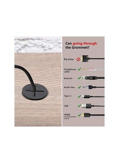 PROMASS promass 20Pcs Silicone Desk Grommets Flexible Wire Organizer Grommets Cable Cord Grommets Hole Cover Cable Management for Desk Pass Through Table TV Console and Other Furniture (29 mm, Black)  - Image 5