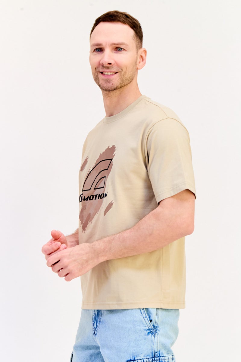 GIORDANO G-Motion Men Sportswear Fit Short Sleeve Outdoor T-Shirt, Tan  - Image 2