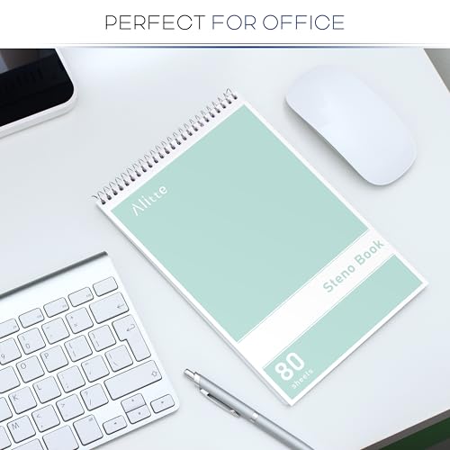 Alitte Steno Pads Spiral 6x9-12 Pack Pastel Colors - Perfect for Work, School, and Home Use, Easy Tear-Off Pages, Gregg ruled, White Paper - No Ink Bleeds - 80 Sheets - Image 4
