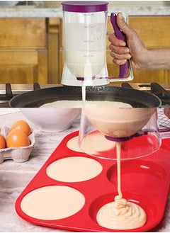 QUTOOB DIY Cake Baking Batter Dispenser With Handle and Scale, Used For Making Cakes, Pancakes, Muffins, Cupcakes, Waffles, Pastry and More, Batter Mixer Dispenser Blender Machine, Measuring Cup for Baking  - Image 2