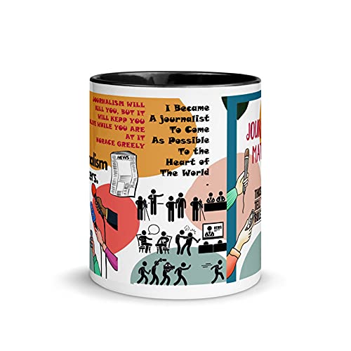 TAJNAN Journalism Matters Ceramic Mug with Media Quotes, Coffee Cup for Journalists Reporters and Writers, Black Handle Mug for Office Desk Gift - Image 3