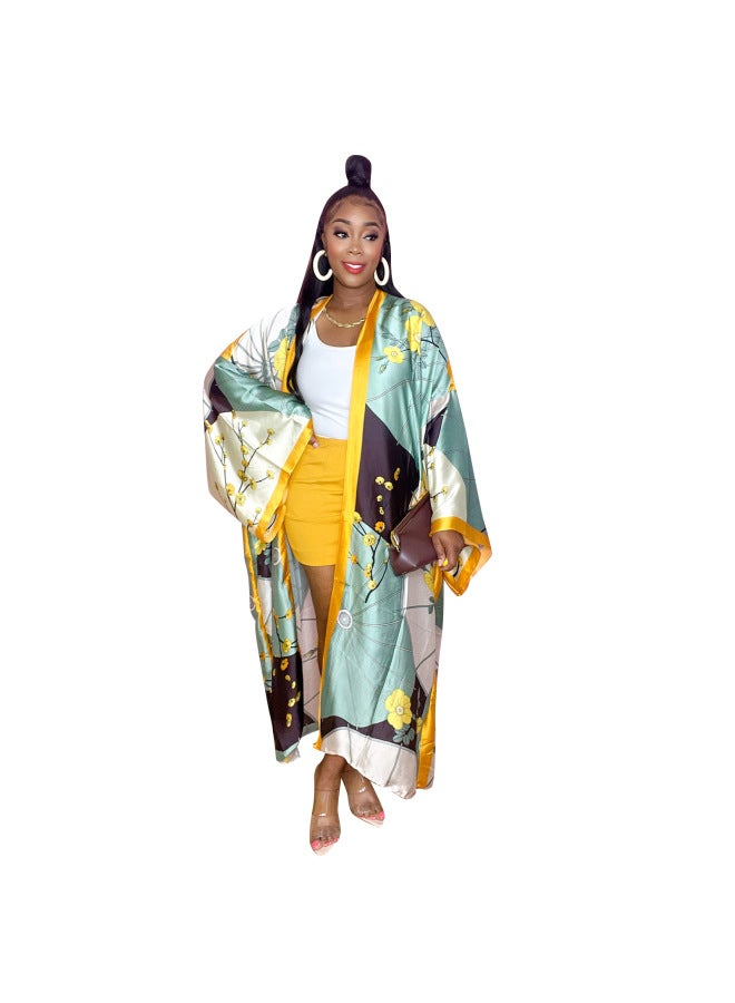 2022 Explosions Cape Bohemian Retro Style Cardigan Kimono Long Sleeve Sunscreen Shirt DK903-Color:DK904-4-