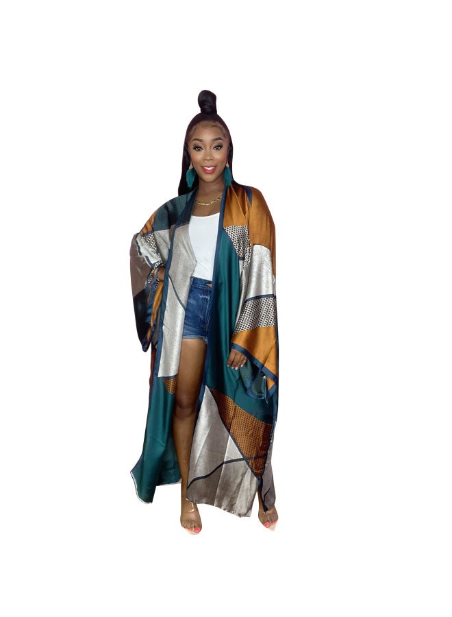2022 Explosions Cape Bohemian Retro Style Cardigan Kimono Long Sleeve Sunscreen Shirt DK903-Color:DK904-4-