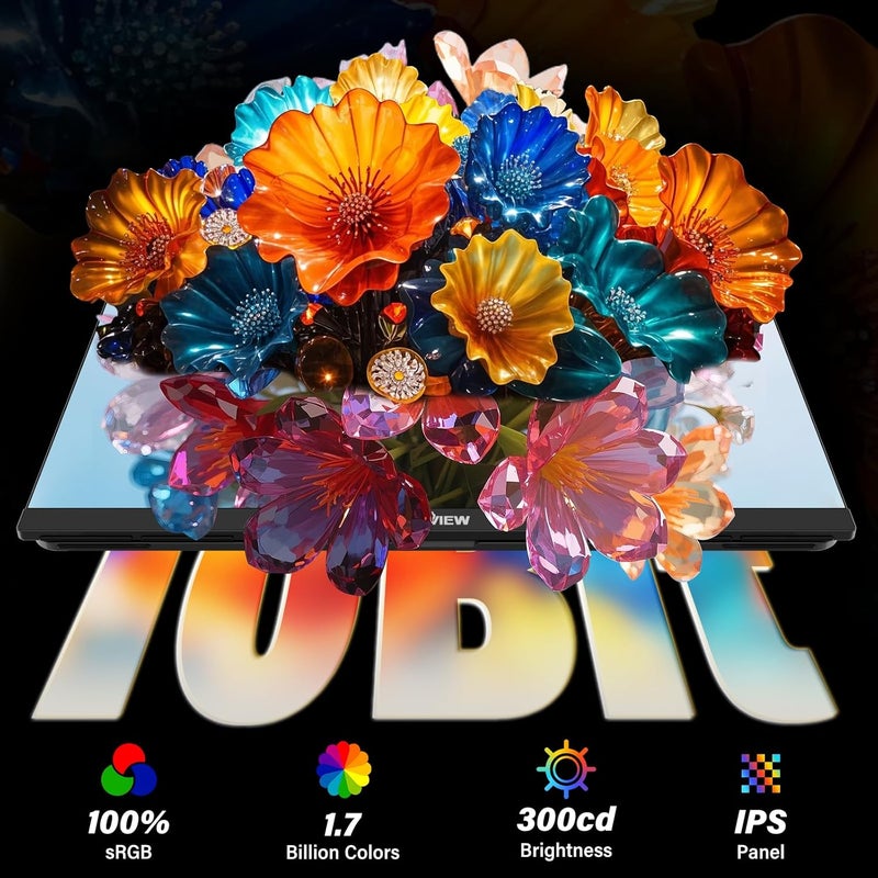 InnoView 23.8" QHD 2K Portable Monitor for World Cup,100Hz IPS Gaming Display,Frameless,100% sRGB,USB-C HDMI for PS5/Xbox/Switch - Perfect for Football Matches - Image 4