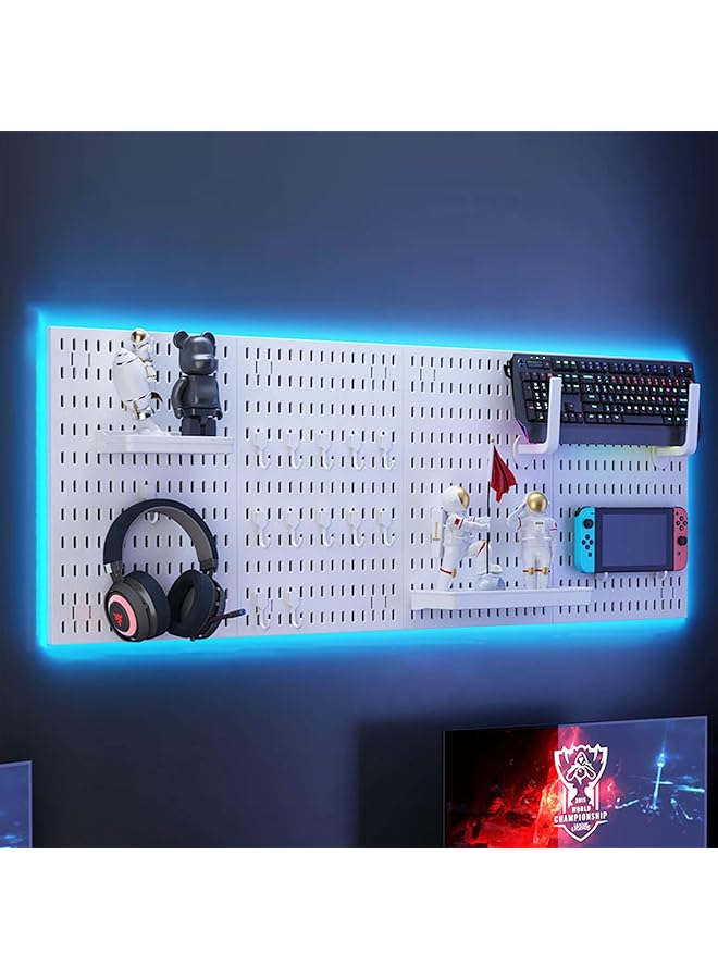 erorex Pegboard Combination Kit, Wall Storage Rack & Metal Pegboard Panels for Wall Home, Tool Storage Organization, Pegboard Panels Peg Boards - 23 Accessories - Image 1