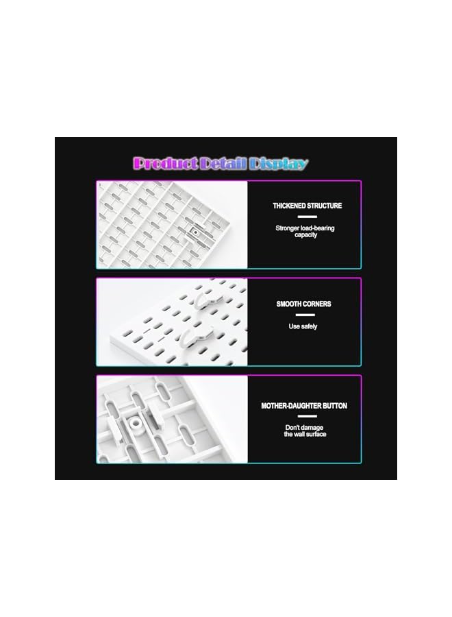 erorex Pegboard Combination Kit, Wall Storage Rack & Metal Pegboard Panels for Wall Home, Tool Storage Organization, Pegboard Panels Peg Boards - 23 Accessories - Image 4