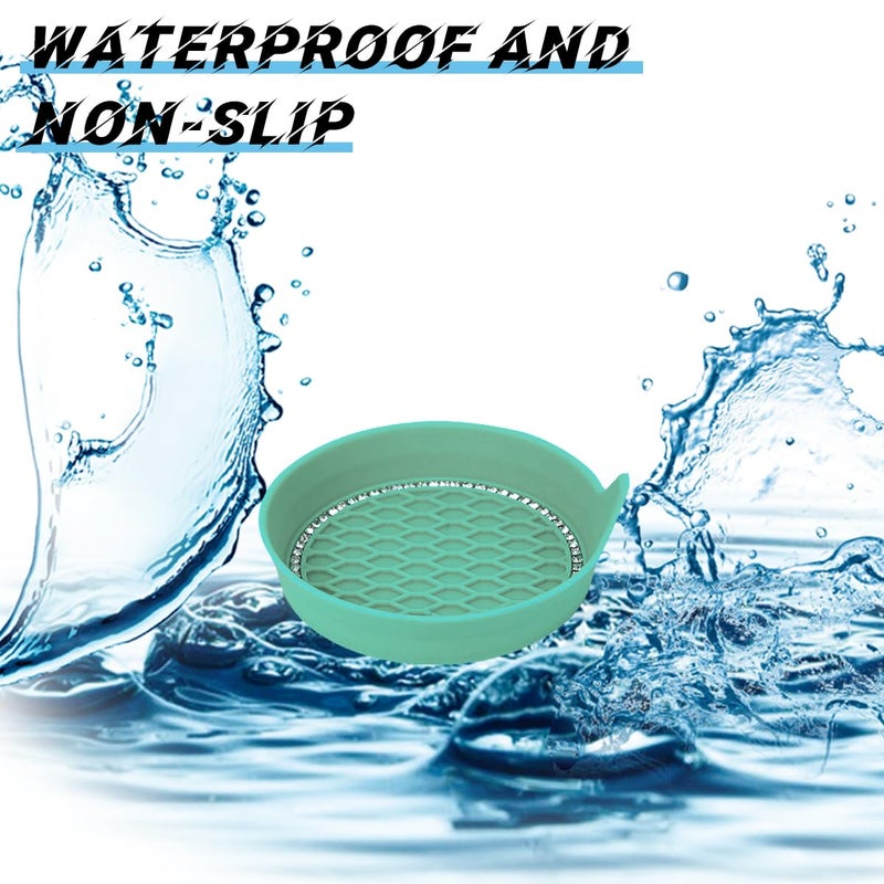 zipelo Bling Car Cup Coaster, 4 Pack Universal Vehicle Anti-Slip Cup Holder Insert Coasters, Crystal Rhinestone Silicone Shockproof Drink Mat, Car Interior Accessories (Mint Green) - Image 4