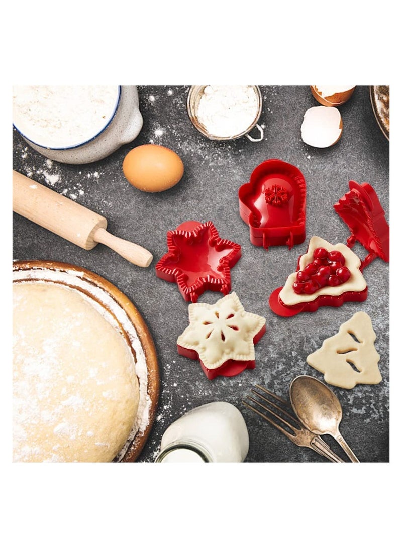 Zikra 3 Pieces Mini Pie Maker for Baking, Hand Pie Molds for Party Baking Supplies, Snowflake, Mitt and Tree Shapes Dough Presser Pocket Pie Mold Set, Classic Mini Pie Maker - Image 2