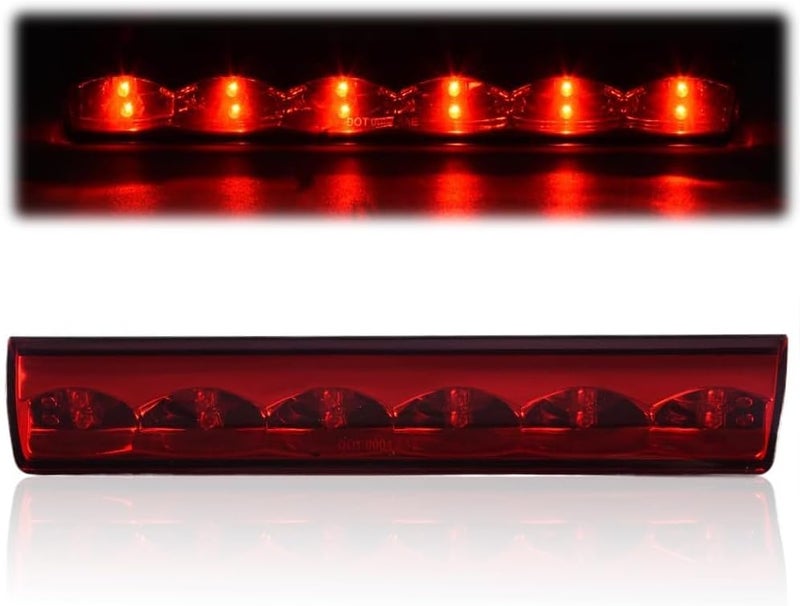 PIT66 LED 3rd Brake Light Compatible with Truck Cap Topper Leer Are Century LED Recessed Cargo Light Parking Light Third Brake Light Lamp Chrome Housing Red Lens - Image 1