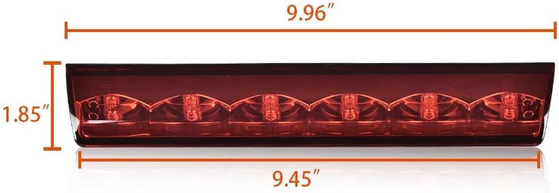 PIT66 LED 3rd Brake Light Compatible with Truck Cap Topper Leer Are Century LED Recessed Cargo Light Parking Light Third Brake Light Lamp Chrome Housing Red Lens - Image 2
