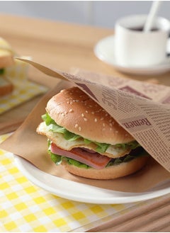 BF HOME 50 Piece Hamburger Sandwich Bags Disposable Lunch Paper Bags French Fry Bags Oil-proof Triangle Paper Bag for Paper Take Out Bags and Home Use 18x18CM  - Image 4