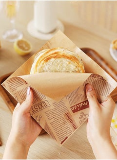 BF HOME 50 Piece Hamburger Sandwich Bags Disposable Lunch Paper Bags French Fry Bags Oil-proof Triangle Paper Bag for Paper Take Out Bags and Home Use 18x18CM  - Image 5