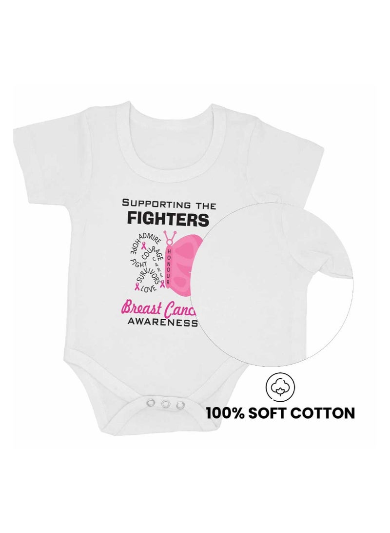 برينت شوب فور مي PinkCancer Awareness Baby Romper - ملابس داخلية بأكمام قطنية ناعمة لحديثي الولادة والرضع والأطفال الصغار - ملابس أطفال للجنسين للأولاد والبنات  - Image 3