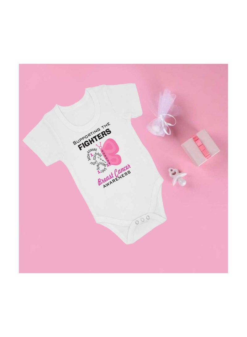 برينت شوب فور مي PinkCancer Awareness Baby Romper - ملابس داخلية بأكمام قطنية ناعمة لحديثي الولادة والرضع والأطفال الصغار - ملابس أطفال للجنسين للأولاد والبنات  - Image 2