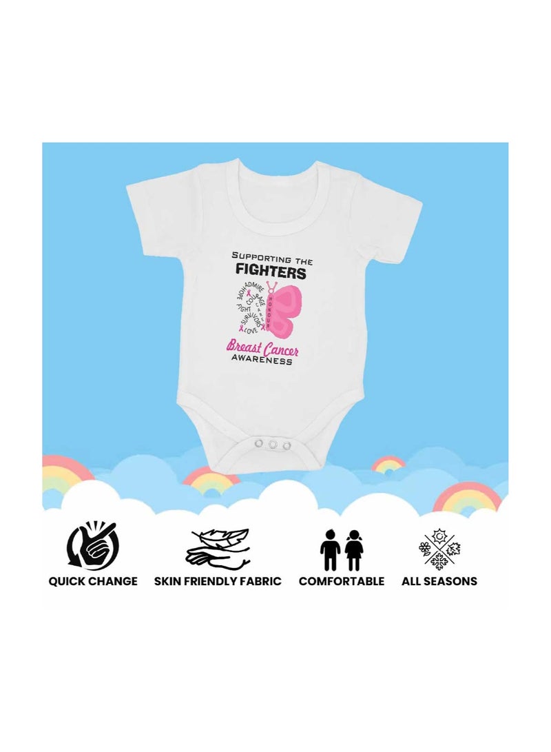 برينت شوب فور مي PinkCancer Awareness Baby Romper - ملابس داخلية بأكمام قطنية ناعمة لحديثي الولادة والرضع والأطفال الصغار - ملابس أطفال للجنسين للأولاد والبنات  - Image 4
