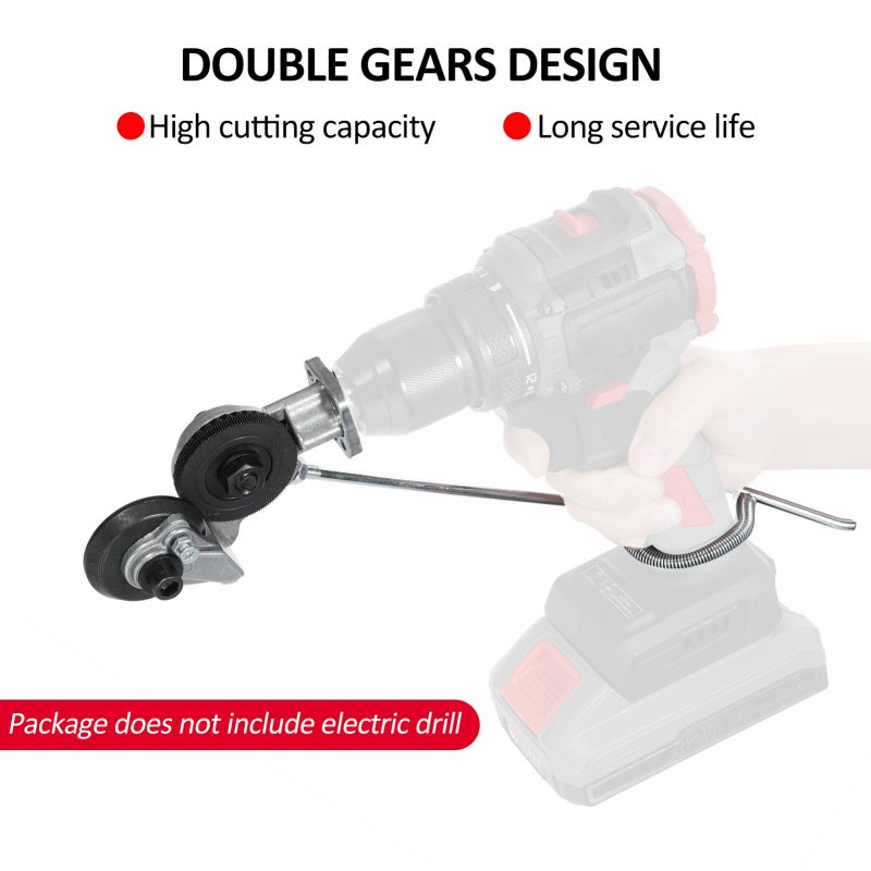Electric Drill Plate Cutter Black High-quality Steel Sharp & Durable Metal Nibbler Drill Attachment - Easy To Use Electric Drill Shears for DIY Enthusiasts Home Workshop Metal Cutting Projects - Image 5