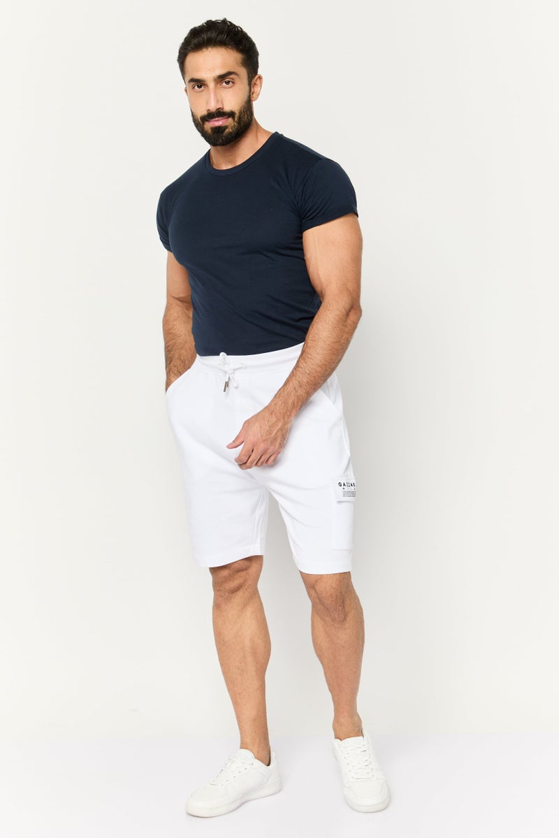 Gazzarrini Men Brand Logo Cargo Shorts, White - Image 2