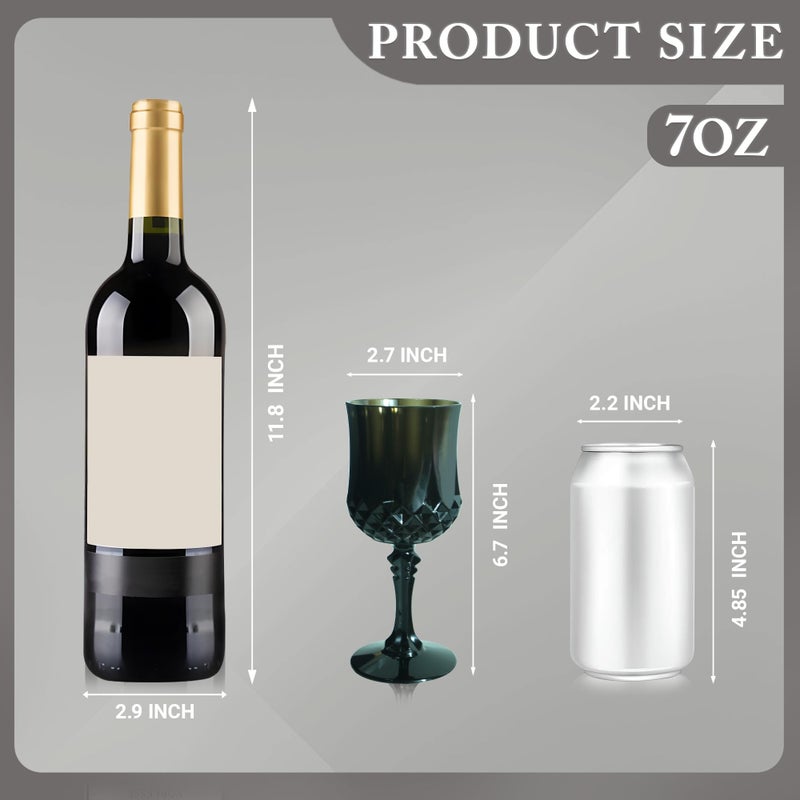 LEYIQU Plastic Wine Glasses, Plastic Goblets Vintage Style Cordial Drinking Glasses for Valentineâ€™s Day, Wedding Reception, Grand Event Party Supplies (48, Black) - Image 3